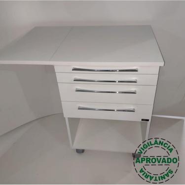 Imagem de Mesa Auxiliar Para Dentista 03 Gavetas - Deki Premium