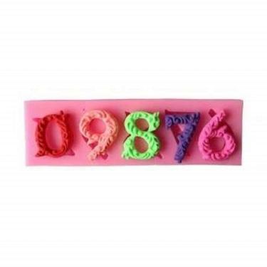 Imagem de Molde De Silicone Número Decorado 0 Ao 6
