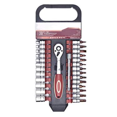 Imagem de HIOD Conjunto de soquetes de chave catraca métrica com chave de soquete de acionamento catraca de 72 dentes com função de liberação rápida inclui conjunto de soquetes conveniente de armazenamento de vários soquetes, 1/4 pol. - 28 peças