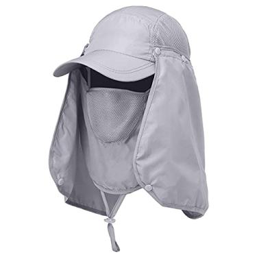 Imagem de mingzhe Chapéu de viseira de caminhada esportiva ao ar livre protetor UV capa de pescoço para pesca boné de proteção solar