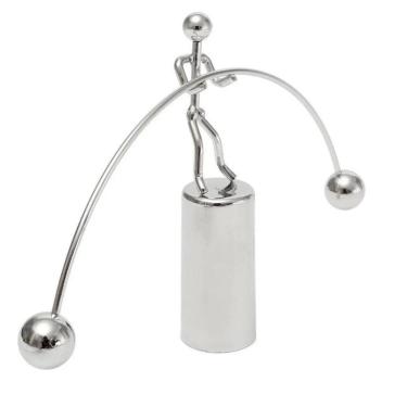 Imagem de Enfeite Homem Equilibrista Para Escritório, Sala, Mesa Prata
