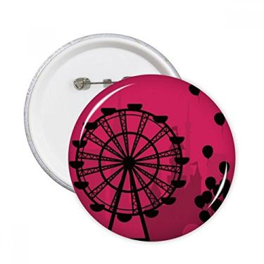 Imagem de Balão Roda gigante Parque de diversões Pinos redondos Emblema Botão Decoração Acessório 5 peças