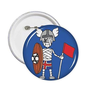 Imagem de Iceland Viking Mummy Broche de futebol Emblema Botão Decoração Acessório 5 peças