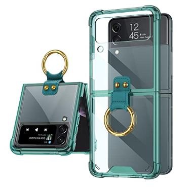 Imagem de Capa antiderrapante de canto para Samsung Galaxy Z Flip 3 5G Transparentes Ring Stander Hard Phone Cover For Samsung Z Flip3 Case, Color 4, For Samsung Flip 3 5G