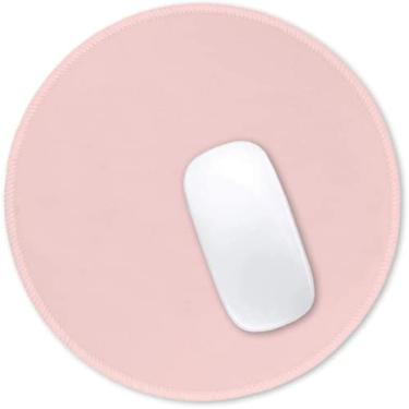 Imagem de Mouse pad, mouse pad redondo pequeno texturizado premium 8,7 x 8,7 polegadas rosa, bordas costuradas antiderrapante mouse pad de borracha à prova d'água，LIANLI (R标备案，跟卖后果自负)