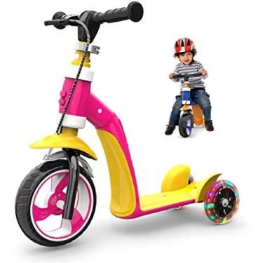 Imagem de Scooter Infantil, Triciclo Conversível 2 Em 1 E Bicicleta De Treinamento Para Crianças De 2 A 5 Anos 3 Rodas Kick Scooter,B,High Credit1
