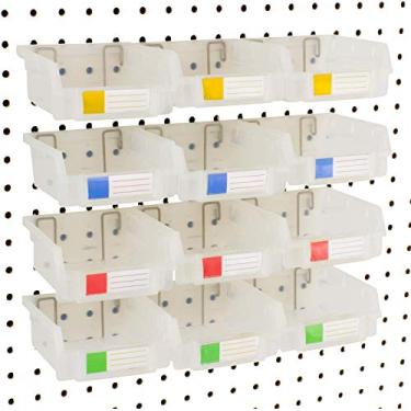 Imagem de Right Arrange Caixas de Pegboard – Pacote com 12 – Ganchos para Qualquer Placa de Peg – Organize ferragens, Acessórios, Bancada, Armazenamento de Garagem, Sala de Artesanato, Galpão de Ferramentas, Suprimentos de Hobby, Peças Pequenas