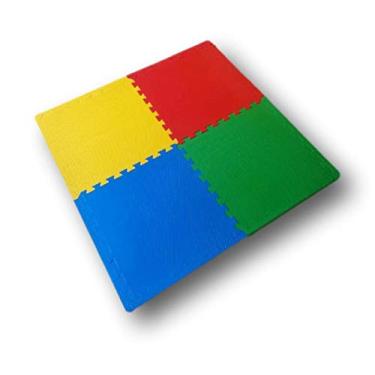 Imagem de Kit 4 Tatames Tapetes EVA 50x50x2cm 20mm c/Bordas VV/AM/VM/AR