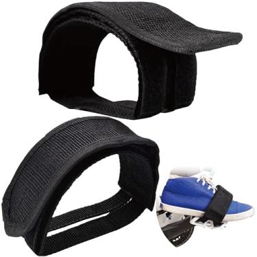 Imagem de VANSIHO 1 par de correias de pedal de bicicleta - Clipes de dedo de nylon duráveis para engrenagem fixa, montanha, bicicletas de estrada - alças ajustáveis para andar seguro (preto)