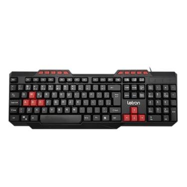 Imagem de TECLADO GAMER GEEK VERMELHO MEMBRANA RESISTENTE E ERGONOMICO LETRON