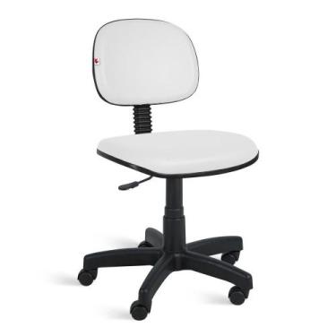 Imagem de Cadeira Ágata Secretária Giratória Revestimento Sintético Branco - Ide