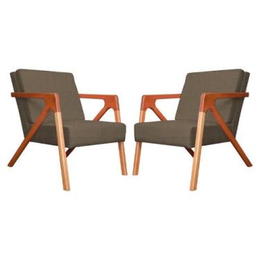 Imagem de Kit 02 Poltronas Decorativas Monalisa para Sala Linho Cores - DS Estof