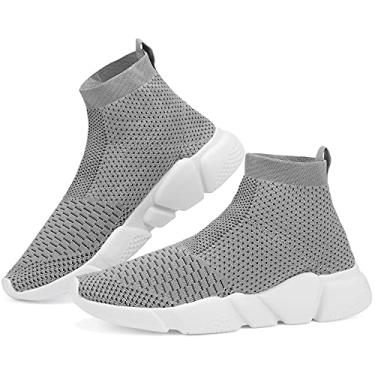 Imagem de Tênis de corrida masculino de malha respirável e leve da Santiro, High Top Grey, 13