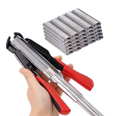 Imagem de Kit de alicates de anel de porco automático com 2500 peças de alicate de anel de unha para fio de galinha braçadeira de fixação de grampo de esgrima ferramenta C grampeador de anel
