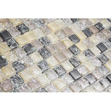 Imagem de Pastilha de Vidro 30x30 com Pedras Naturais e Metais Prezioza - Tropic