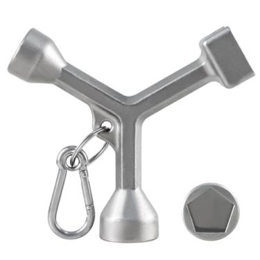 Imagem de EVRBUL Chave inglesa para caixa de medidores com porca pentágono, válvula de medidor de água, ferramenta de fechamento, tampas de caixa de medidor, tampas para chaves e parafusos pentagonais grandes e