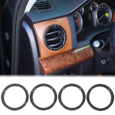 Imagem de Aunginsy Acabamento de anel de saída de ar condicionado para console central compatível com Toyota Tundra 2014-2021 Instrumento Ar Condicionado Ventilação Capa de Destaque Moldura Decorativa ABS
