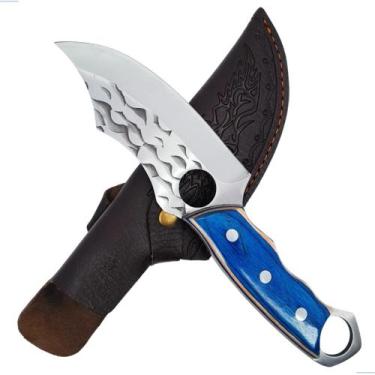 Imagem de Faca Cutelo Artesanal com Lâmina Espartana e Cabo de Madeira Premium p