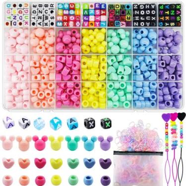Imagem de Miçangas de cabelo para tranças JJZxWish 1605 unidades com faixas elás