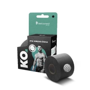 Imagem de Bandagem Elástica Adesiva Kinesiológica KO - Dellamed, Preto