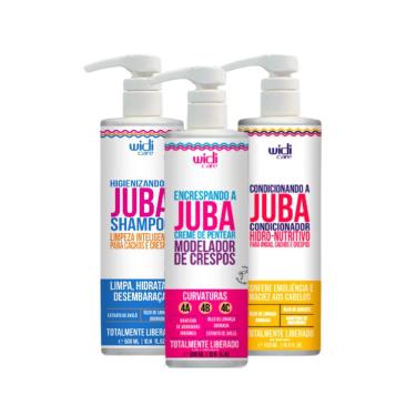Imagem de Kit de Tratamento Encrespando a Juba WIDIcare para Cabelos Crespos Shampoo + Condicionador + Creme Pentear 3x500ml