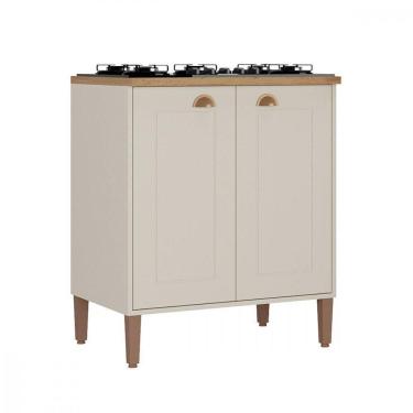 Imagem de Balcão Para Cooktop 4 Bocas Tunisia Off White Com Canelato