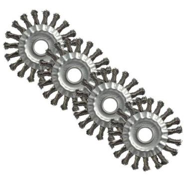 Imagem de Escova Trançada para Esmerilhadeira Circular. Aço 4.1/2 X 1/2 X 7/8 Ki