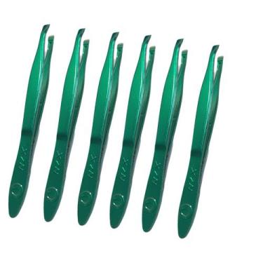Imagem de Pinça De Sobrancelha Profissional Verde Nzx Atacado 6 Uni
