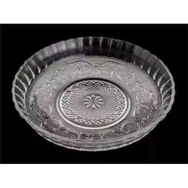 Imagem de Prato P/ Para Bolo Sobremesa De Vidro 30x6cm Lyor Angel - Gold