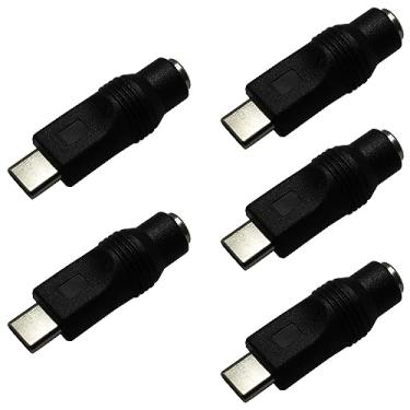 Imagem de BLLNDX Adaptador De Energia Usb Para Dc 5 Peças Tipo C Macho 5,5 X 2,1 Mm Conector Fêmea Tomada Carregamento, Dispositivo Carregamento