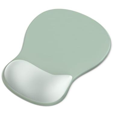Imagem de Mouse pad ergonômico com descanso de pulso, mouse pad de gel com suporte de pulso, alívio da dor, descanso de pulso de mouse com base de poliuretano antiderrapante, mouse pad de computador para laptop