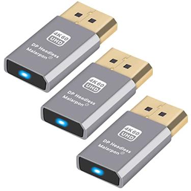 Imagem de Malarpon Emulador De Exibição Plugue Fictício Sem Cabeça Dp Com Luz Azul Para Pc 4K60Hz Ghost (Compatível 1080 A 120 Hz - Versões Reais 4096 X 2160 60 Hz) 3P