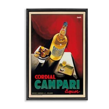 Imagem de Stupell Industries Antigo Compari Licor Preto Emoldurado Tela Flutuante Arte Design de Parede por Marcello Nizzoli, 43 x 63 cm