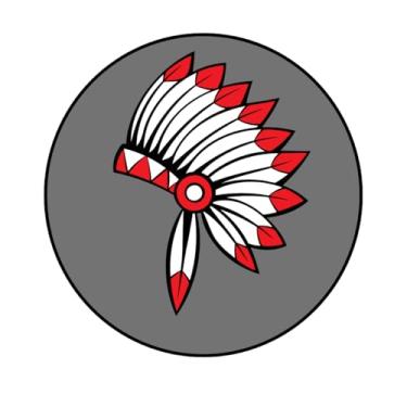 Imagem de Adesivo Decorativo Personalizado Indígena, Circular, 50mm (IND-257, BOPP, 50MM)