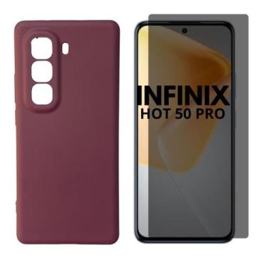 Imagem de Capa + Pel Vidro 3D Priv Compativel Com Infinix Hot 50 Pro - Generica,