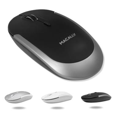 Imagem de Macally Mouse Bluetooth sem fio para Mac, MacBook Pro/Air, iPad, laptop e PC - clique silencioso e mouse sem fio Apple confortável - cinza espacial