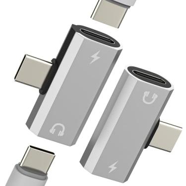 Imagem de Adaptador de fone de ouvido USB C (pacote com 2) para iPhone 16 15 Pro Max para Apple Dual Type C DAC divisor de carregamento de áudio cabo carregador auxiliar compatível com Samsung S25 para iPad
