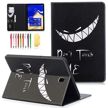 Imagem de Capa fólio UUCover para Samsung Galaxy Tab S4 10,5 – Capa carteira flip leve de couro sintético de alta qualidade para Galaxy Tab S4 10.5 2018 SM-T830/T835, 01 Don't Touch Me