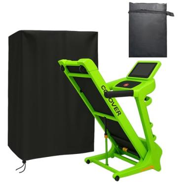 Imagem de COPOVER Capa de esteira dobrável, capa de máquina de corrida com proteção UV à prova de poeira, proteção para equipamentos de treino de exercícios com cordão, bolsa de armazenamento para equipamentos