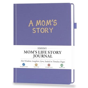 Imagem de SIMSIMY Diário de histórias da vida da mãe, capa dura, diário guiado com perguntas rápidas, presente de livro de relíquia de memória da mãe para o dia das mães, aniversário, Natal da filha e do filho