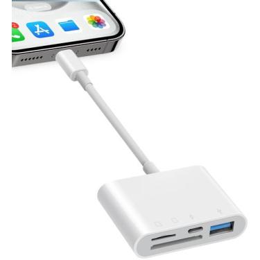 Imagem de Leitor de cartão SD Fubiaofei 4 em 1 para iPhone iPad com porta de car