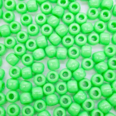 Imagem de Passante Miçanga Tererê Plástico Verde Neon 10mm 10pçs 8g - Macall