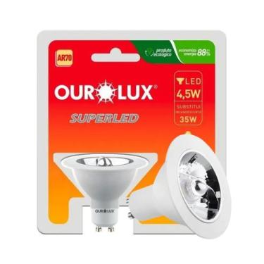 Imagem de Lâmpada Ar70 De Led 4,5w Bivolt 24 Graus Base Gu10 2700K Luz Amarela O