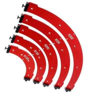Imagem de Modelo de roteador de raio de gabarito, conjunto de modelos de raio de canto redondo para marcenaria, modelo de roteamento de raio de canto, modelos de fresa rápida, R100 R150 R200 R250 R300 para