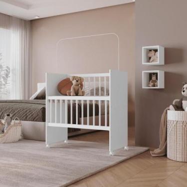 Imagem de Mini Berço Bedside Compacto com Rodinhas Com Colchão e Grade Móvel Bra