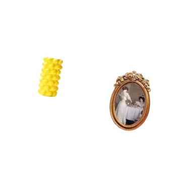 Imagem de Fenteer Vaso de Flores de Porcelana E Moldura de Foto Ornamentada, Ornamento Decorativo de Mesa para Sala de Estar, Escritório, Quarto, Suporte de Exibição, P