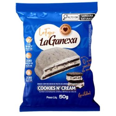 Imagem de Alfajor La Fajor 50g Recheado C/Pasta De Amendoim Cookies Cream Whey