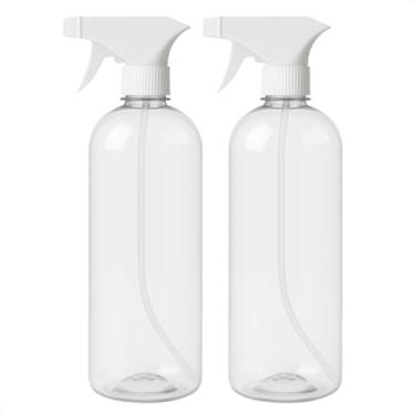 Imagem de Kit 2 Frascos Borrifador Spray Pulverizador com Válvula Multiuso Transparente 1000ml