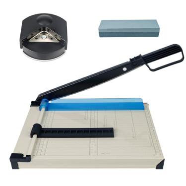Imagem de Cortador de papel guilhotina de 30 cm resistente com base de metal, capacidade de 16 folhas para papel A4, papelão, papelão – ideal para sala de aula, escritório e artesanato