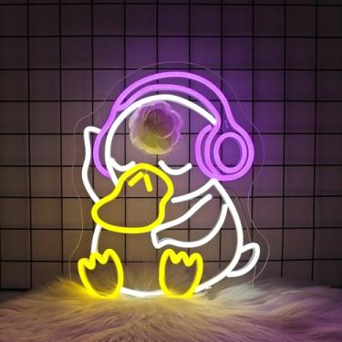 Imagem de FPLL Placa neon - placas neon LED de pato para decoração de parede, placa de LED com luz de animal fofo para quarto, festa, bar, sala de jogos e decoração de quarto de casa